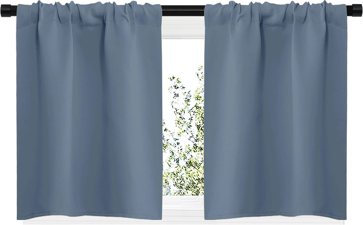 20"L x 29"W polyester curtains in Stone Blue, alternate view 2