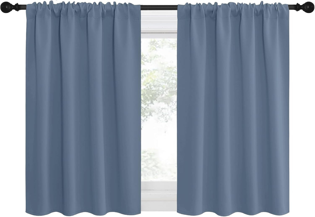 30"L x 29"W polyester curtains in Stone Blue, alternate view 2