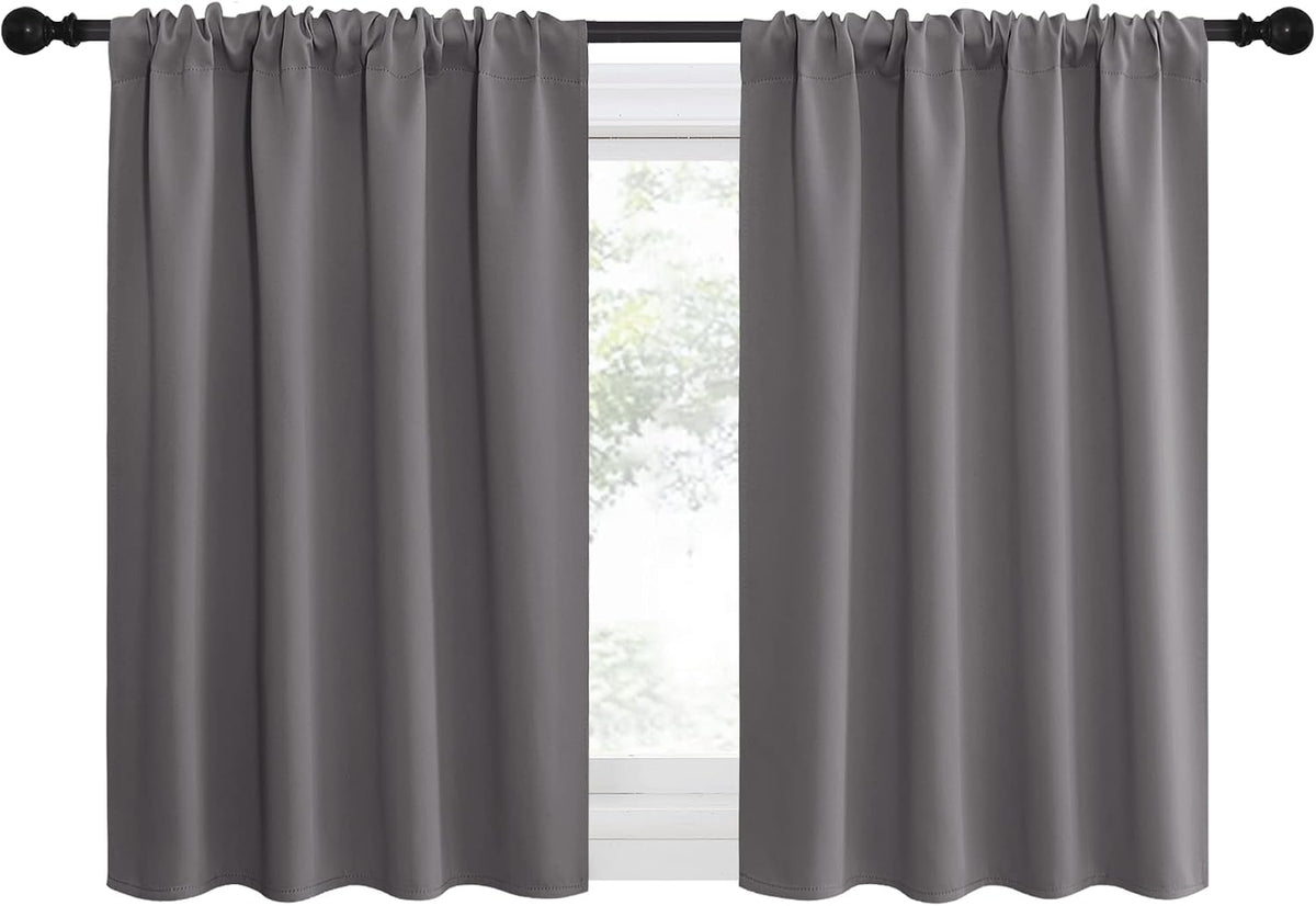 30"L x 42"W polyester curtains in Grey, alternate view 2