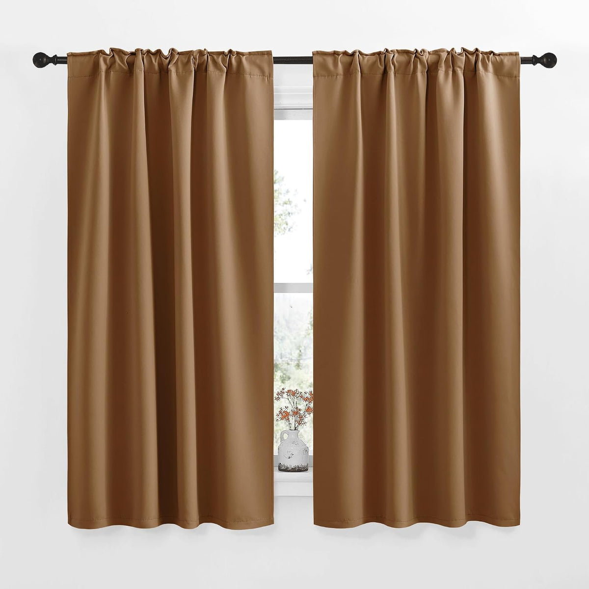 34"W x 54"L polyester curtains in Gold Brown, alternate view 2
