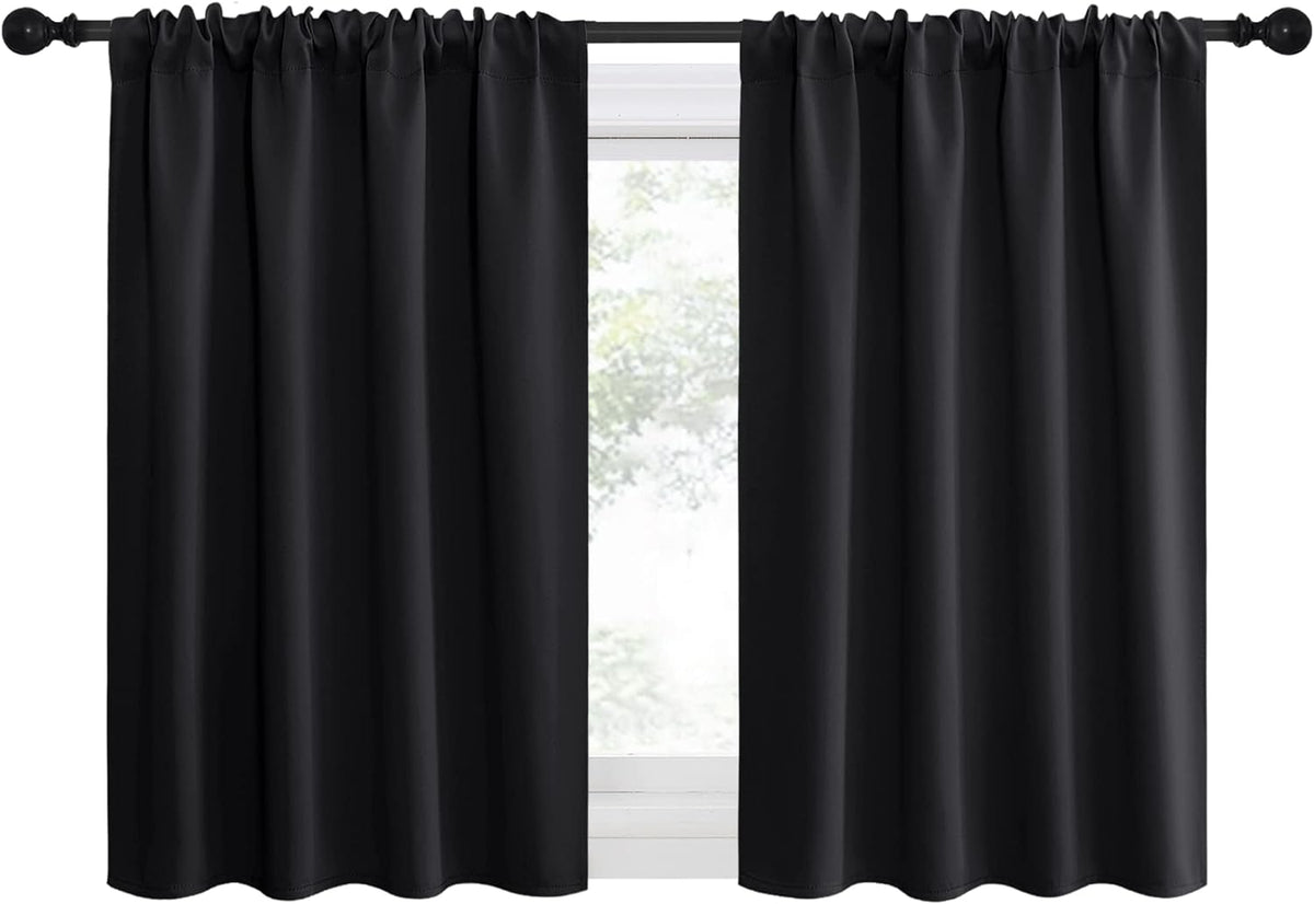36"L x 42"W polyester curtains in Black, alternate view 2