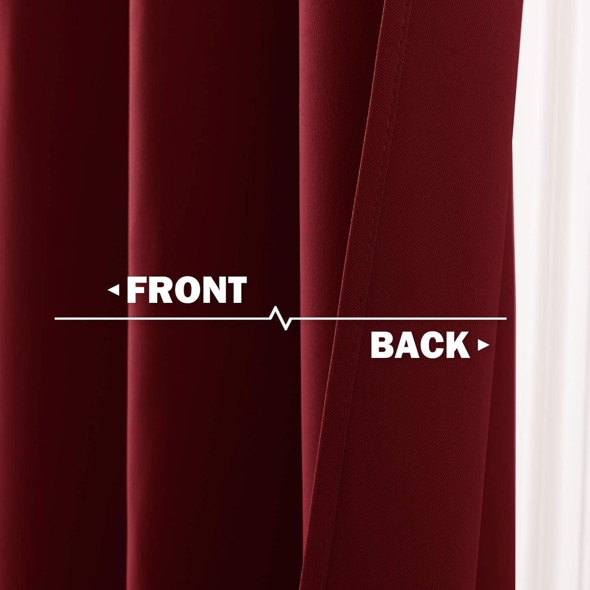 36"L x 42"W polyester curtains in Burgundy Red, alternate view 5