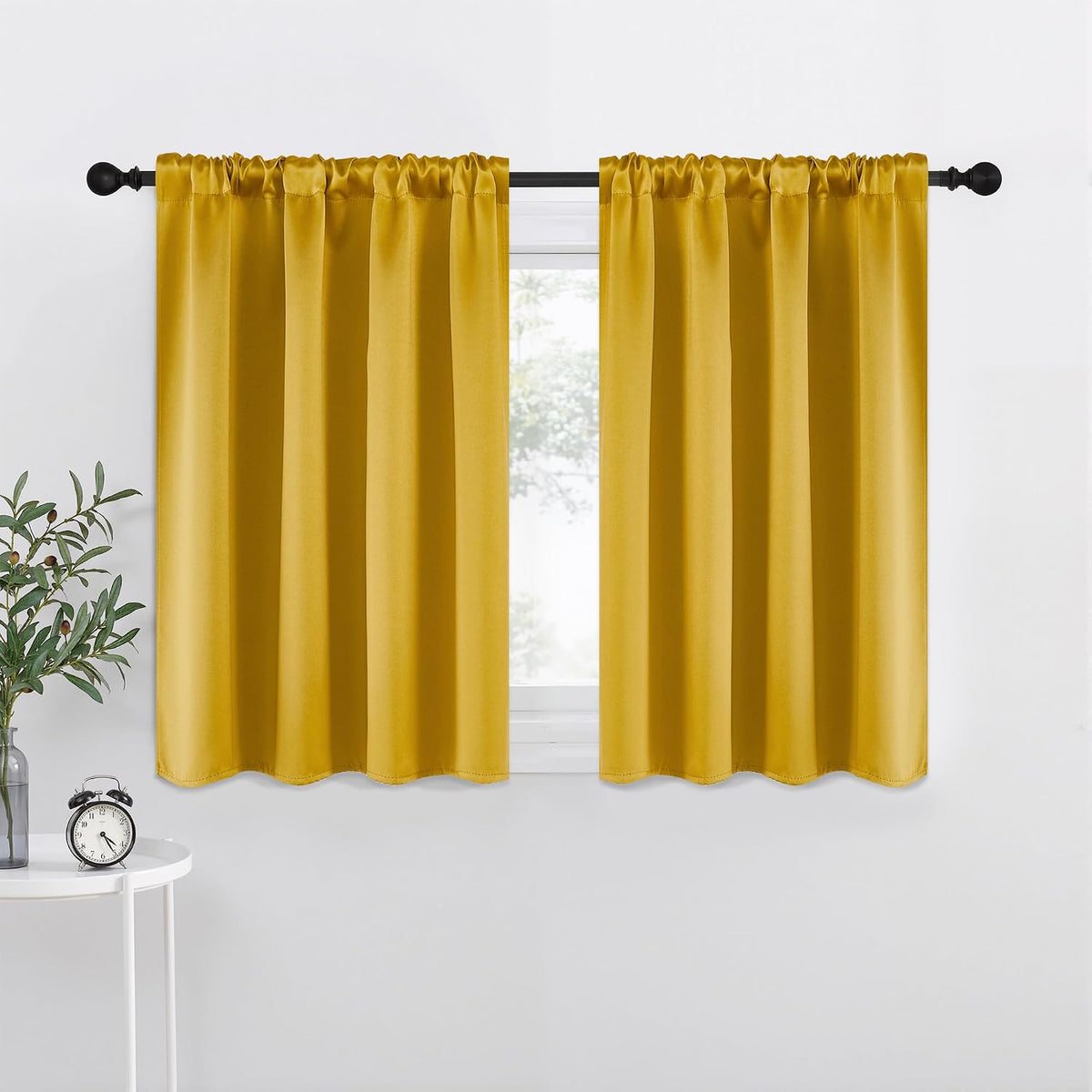 36"L x 42"W polyester curtains in Gold