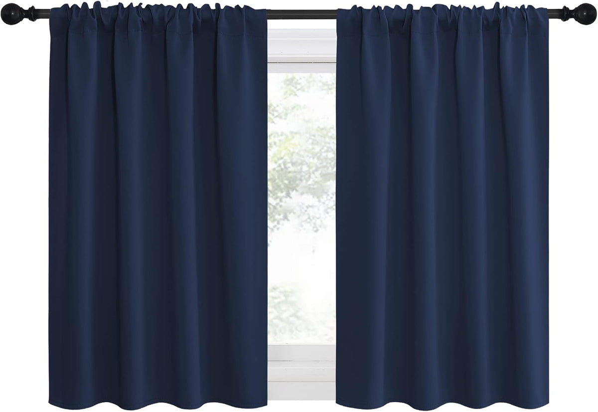 36"L x 42"W polyester curtains in Navy