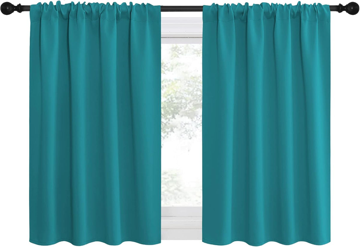 36"L x 42"W polyester curtains in Peacock Blue, alternate view 2