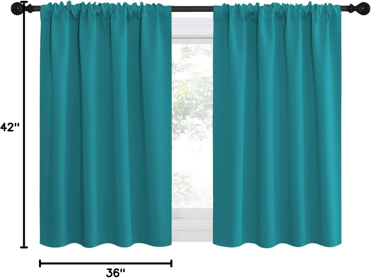 36"L x 42"W polyester curtains in Peacock Blue, alternate view 10