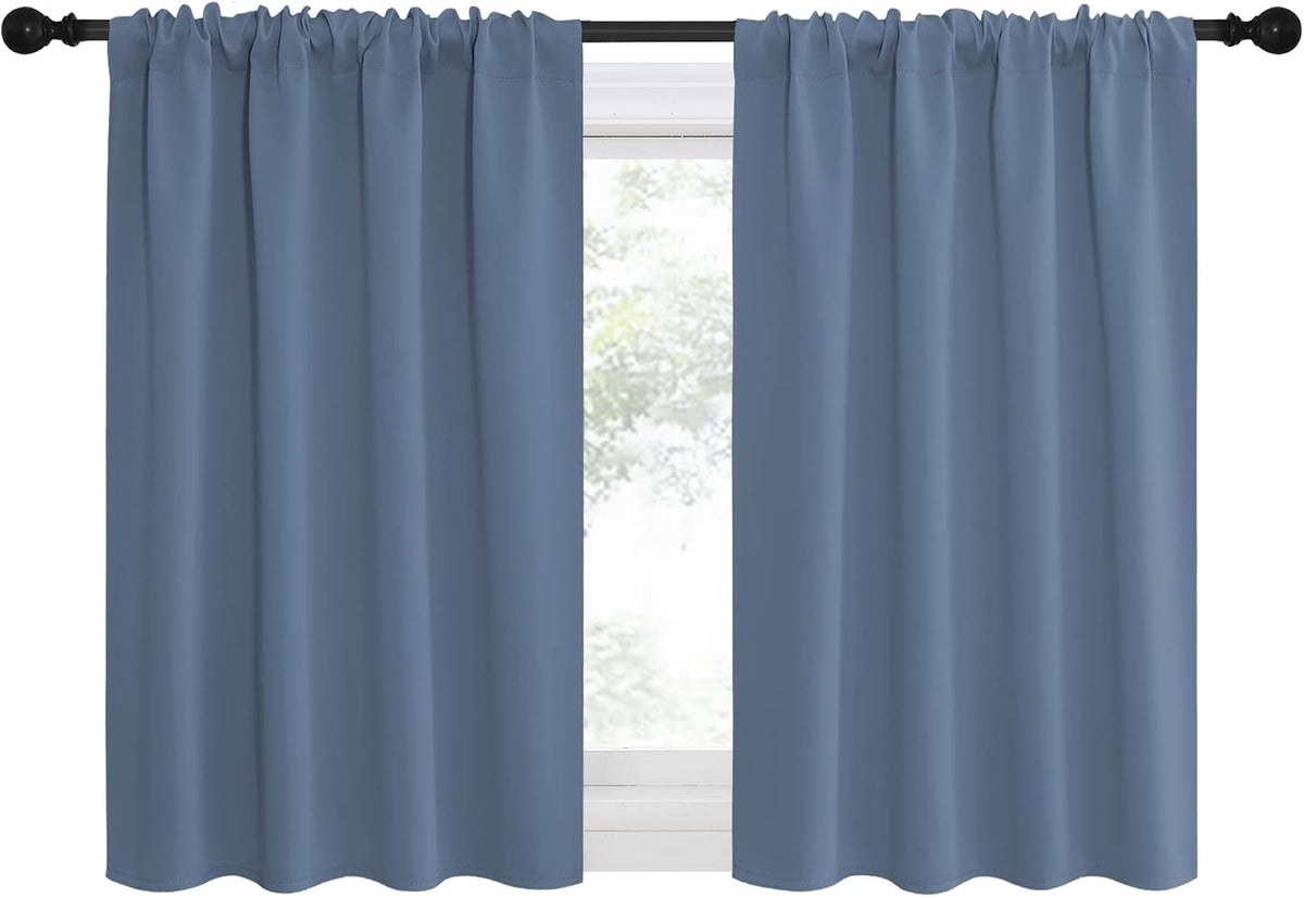 36"L x 42"W polyester curtains in Stone Blue, alternate view 2