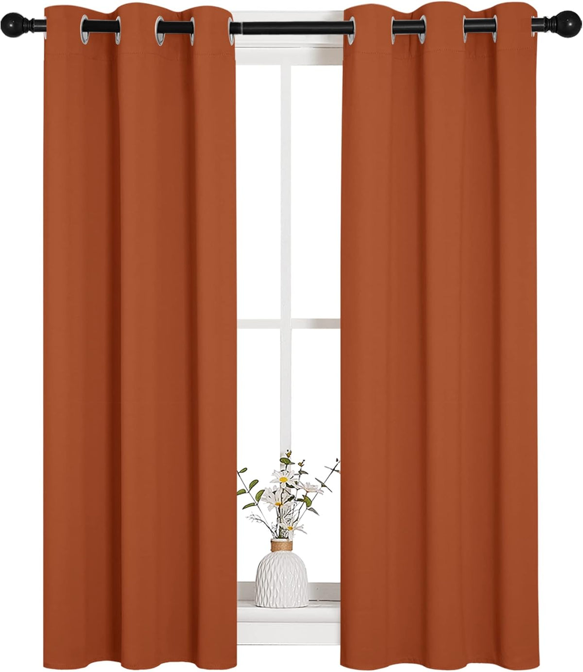 40"L x 29"W polyester curtains in Burnt Orange, alternate view 2