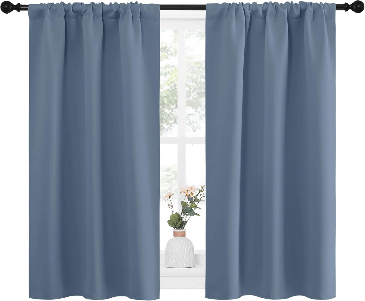 40"L x 29"W polyester curtains in Stone Blue, alternate view 2