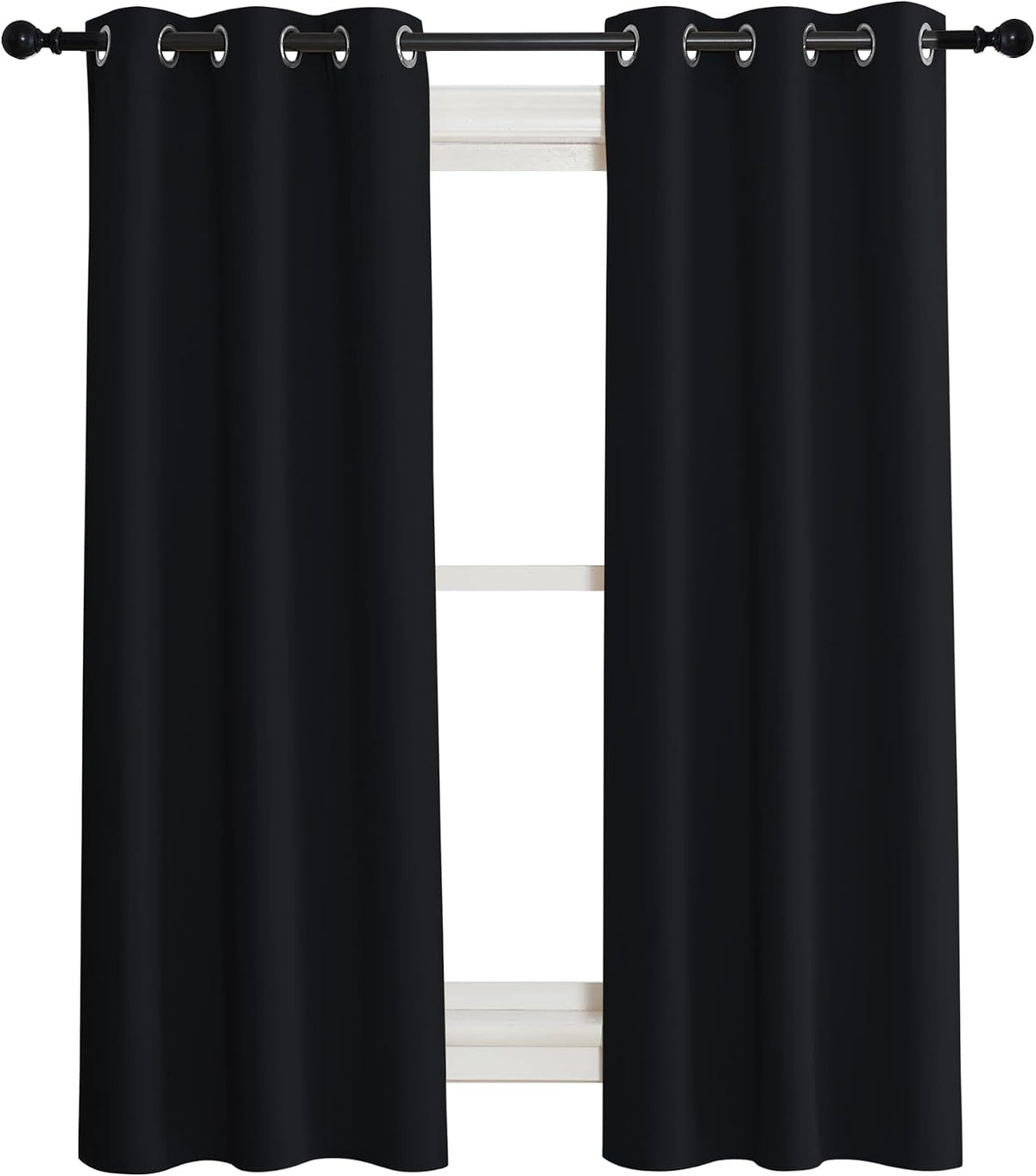 40"L x 37"W polyester curtains in Black