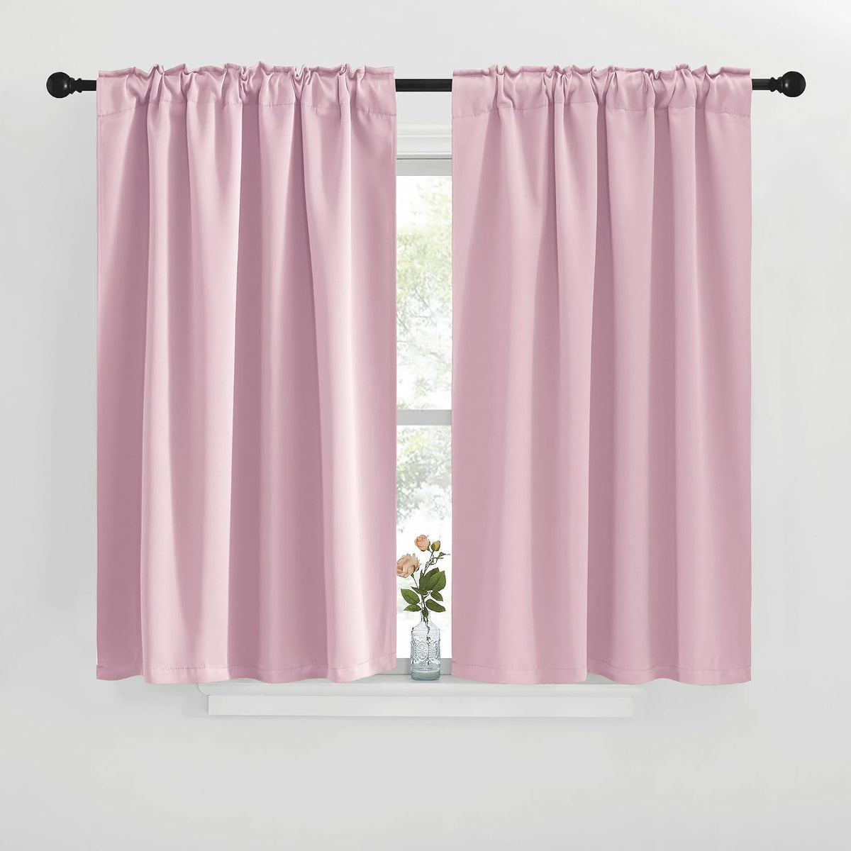 40"L x 42"W polyester curtains in Baby Pink, alternate view 2