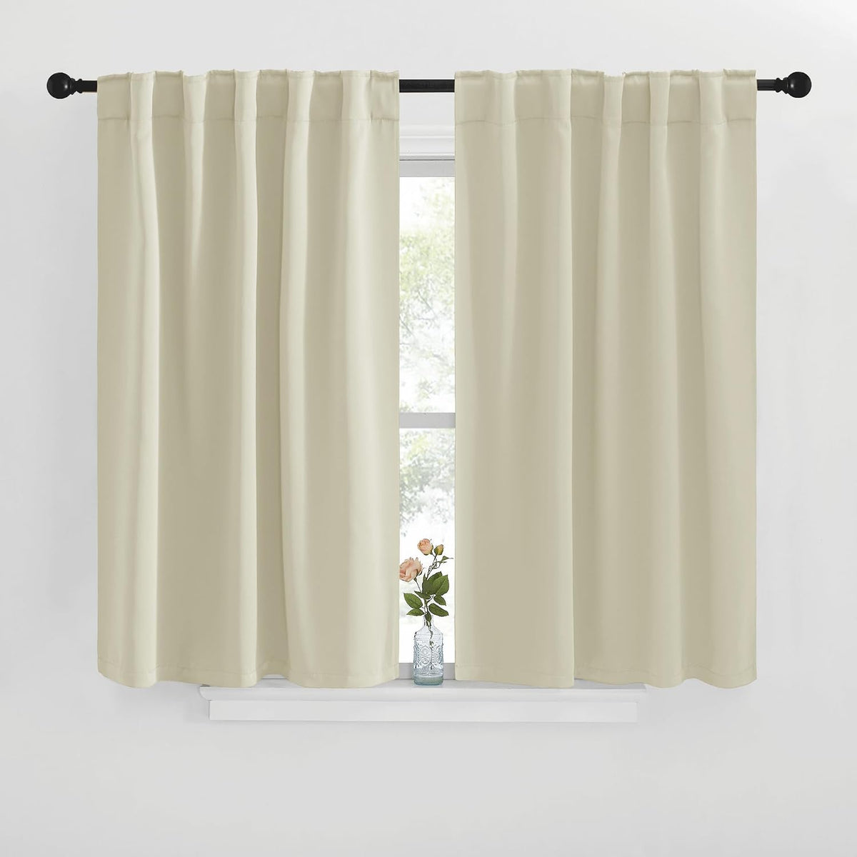 40"L x 42"W polyester curtains in Beige