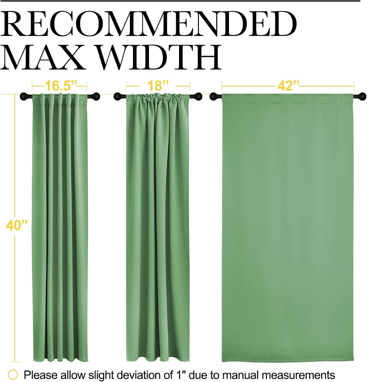 40"L x 42"W polyester curtains in Forest Green, alternate view 7