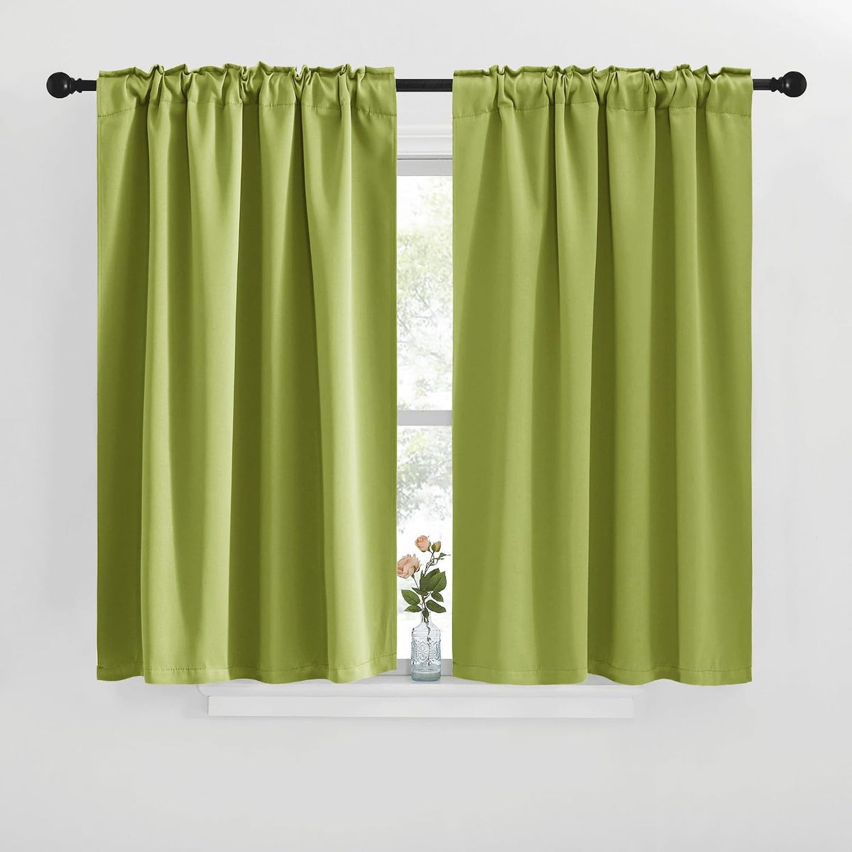 40"L x 42"W polyester curtains in Fresh Green, alternate view 2