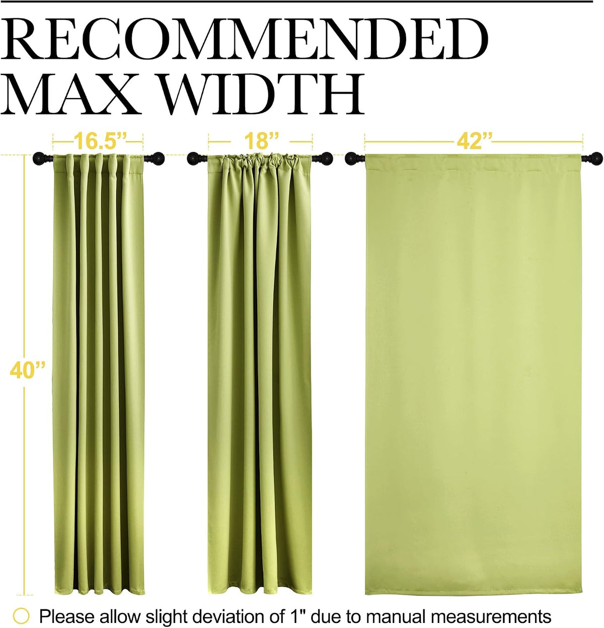 40"L x 42"W polyester curtains in Fresh Green, alternate view 7
