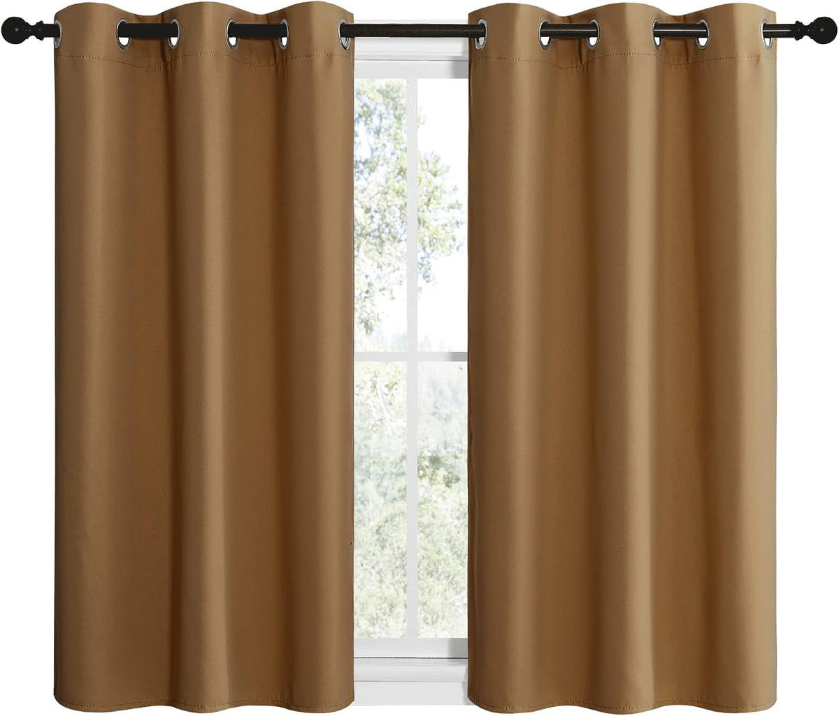 40"L x 42"W polyester curtains in Gold Brown, alternate view 2