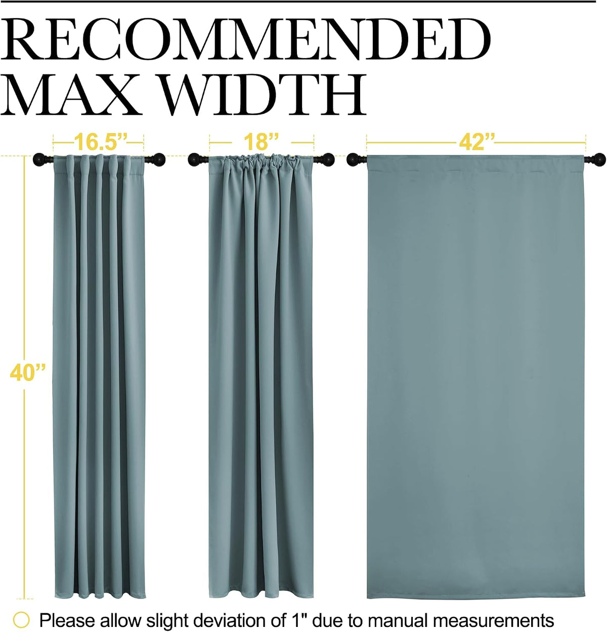 40"L x 42"W polyester curtains in Greyish Blue, alternate view 7