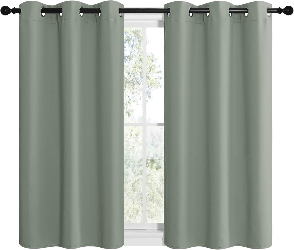 40"L x 42"W polyester curtains in Greyish Green, alternate view 2