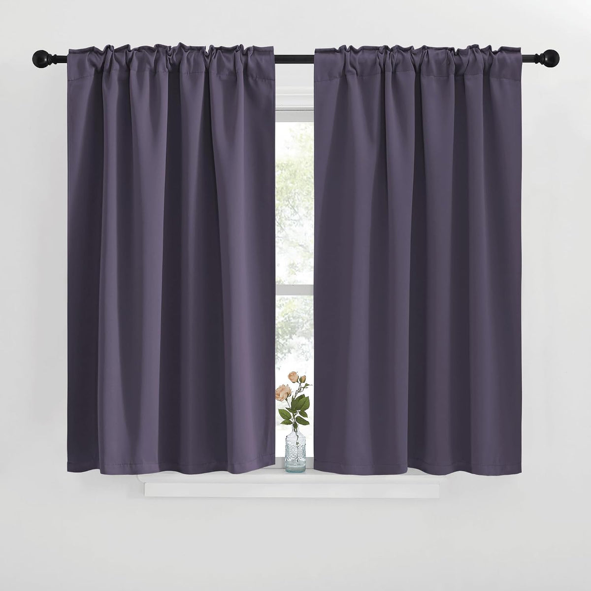 40"L x 42"W polyester curtains in Greyish Purple, alternate view 2