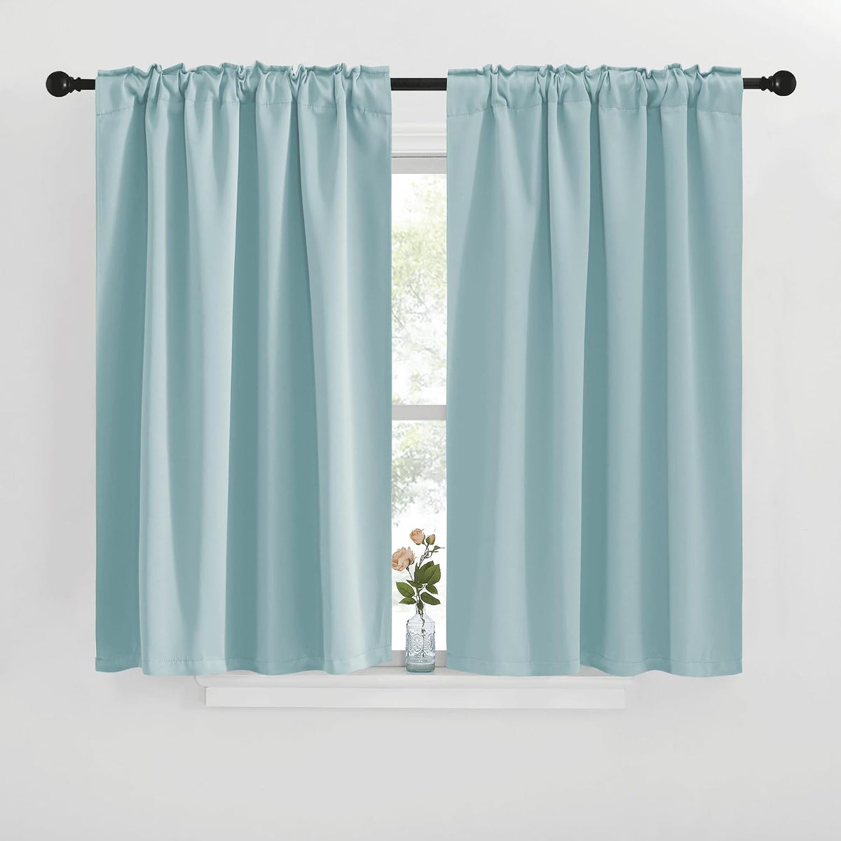 42"W x 40"L polyester curtains in Sky Blue, alternate view 2