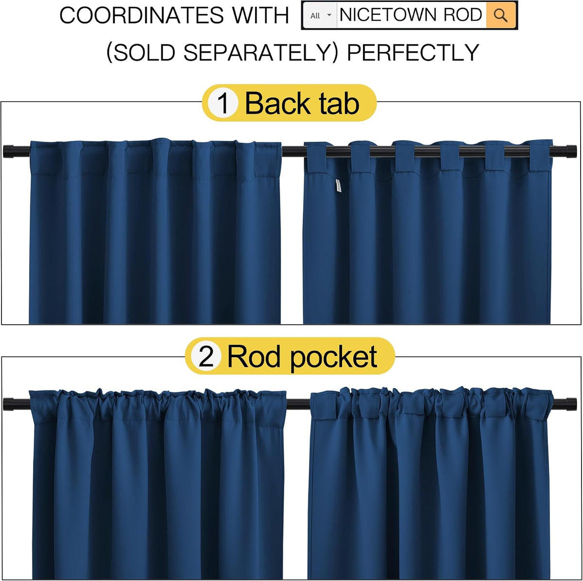 42"W x 63"L polyester curtains in Moroccan Blue, alternate view 3