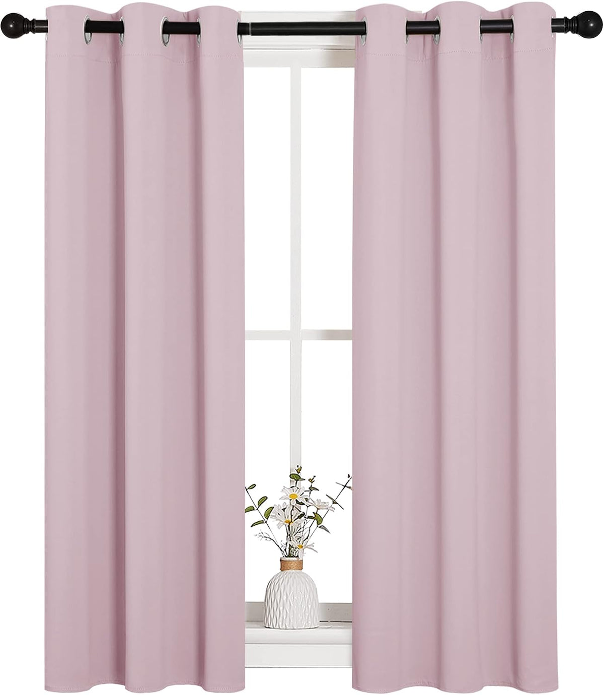 45"L x 29"W polyester curtains in Baby Pink