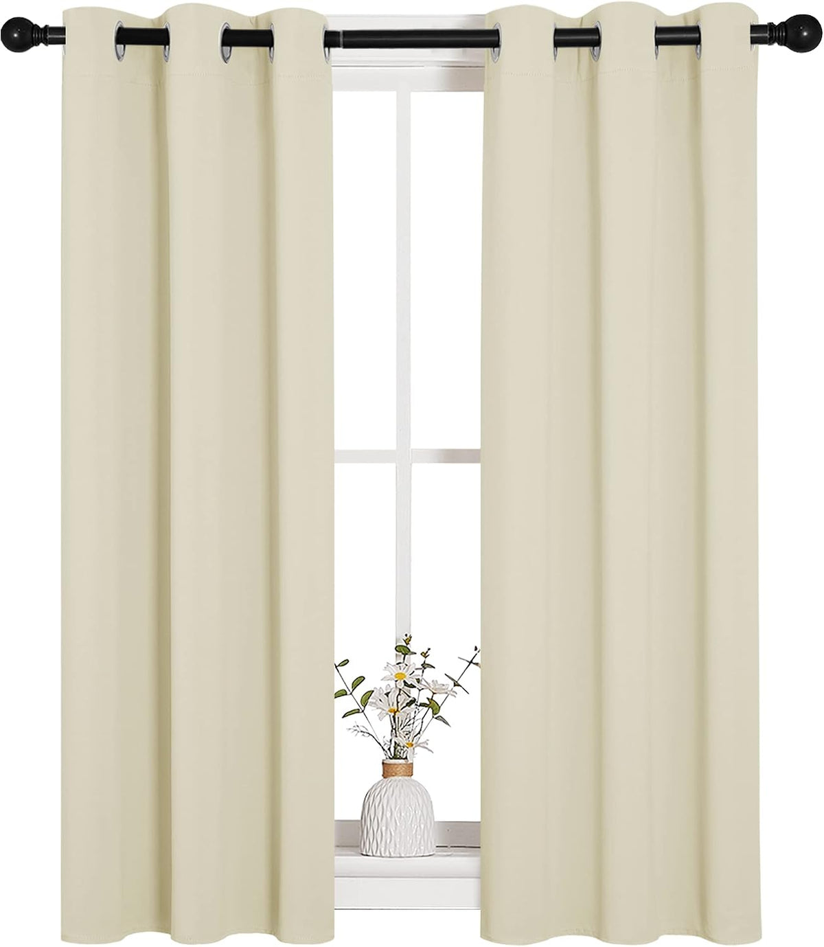 45"L x 29"W polyester curtains in Beige, alternate view 2