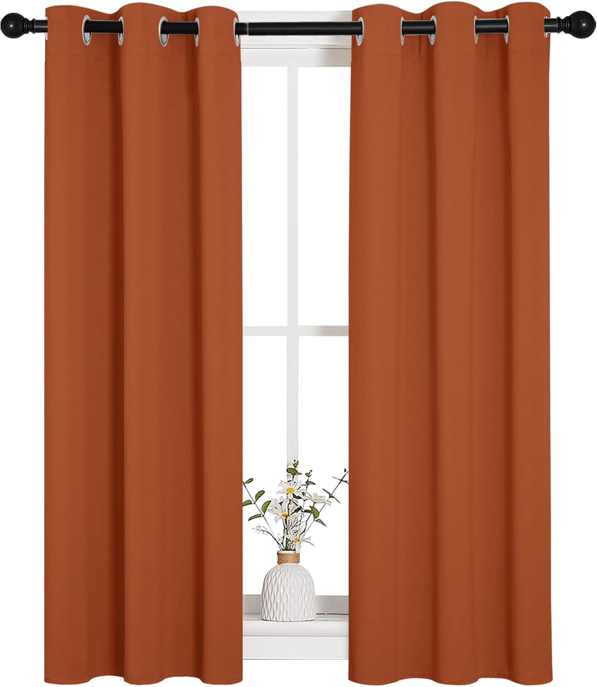 45"L x 29"W polyester curtains in Burnt Orange, alternate view 2