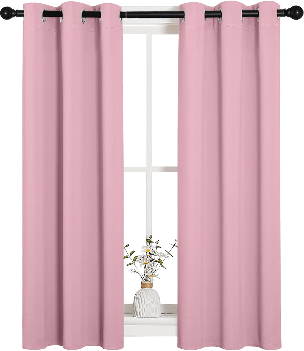 45"L x 29"W polyester curtains in Crystal Pink, alternate view 2