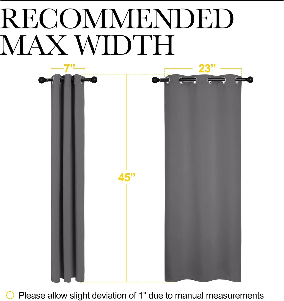 45"L x 29"W polyester curtains in Grey, alternate view 7