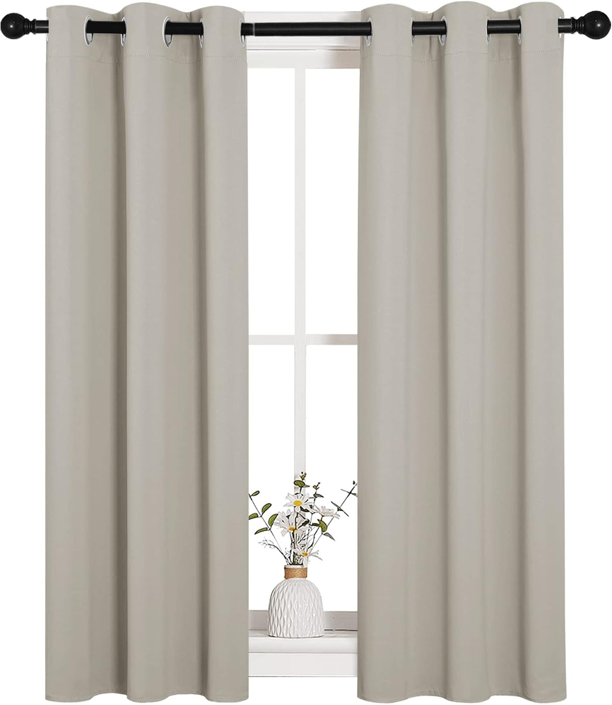 45"L x 29"W polyester curtains in Natural, alternate view 2