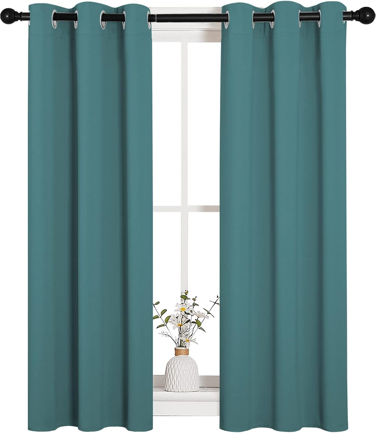 45"L x 29"W polyester curtains in Sea Teal, alternate view 2