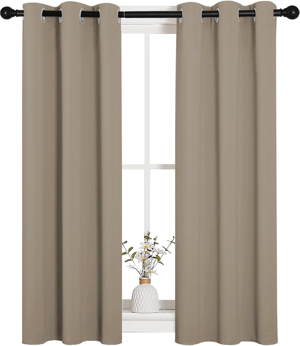 45"L x 29"W polyester curtains in Taupe, alternate view 2
