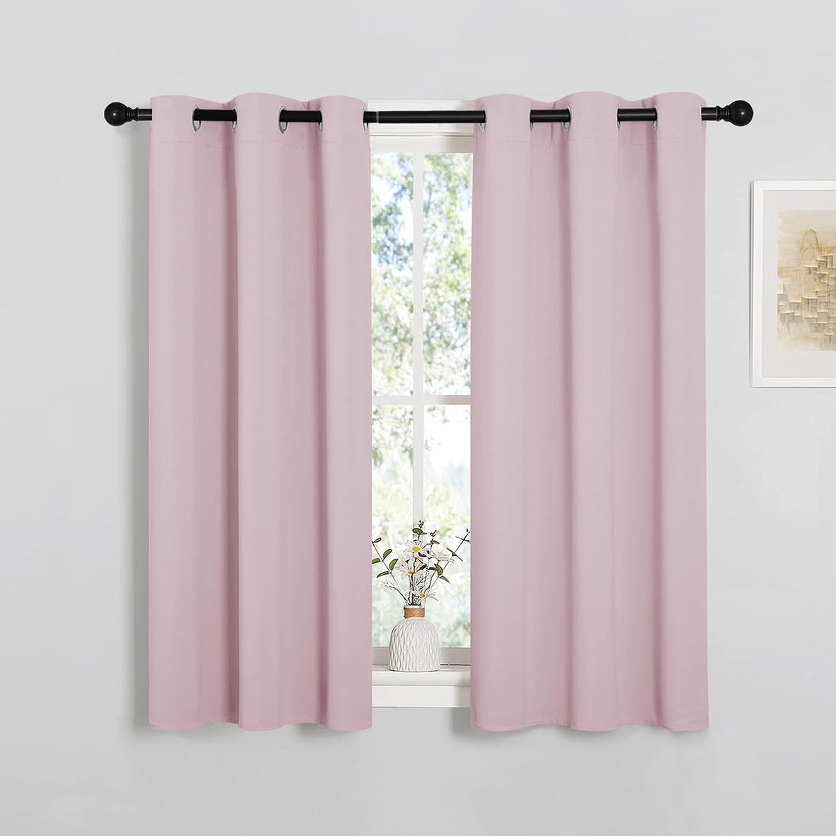 45"L x 34"W polyester curtains in Baby Pink, alternate view 2
