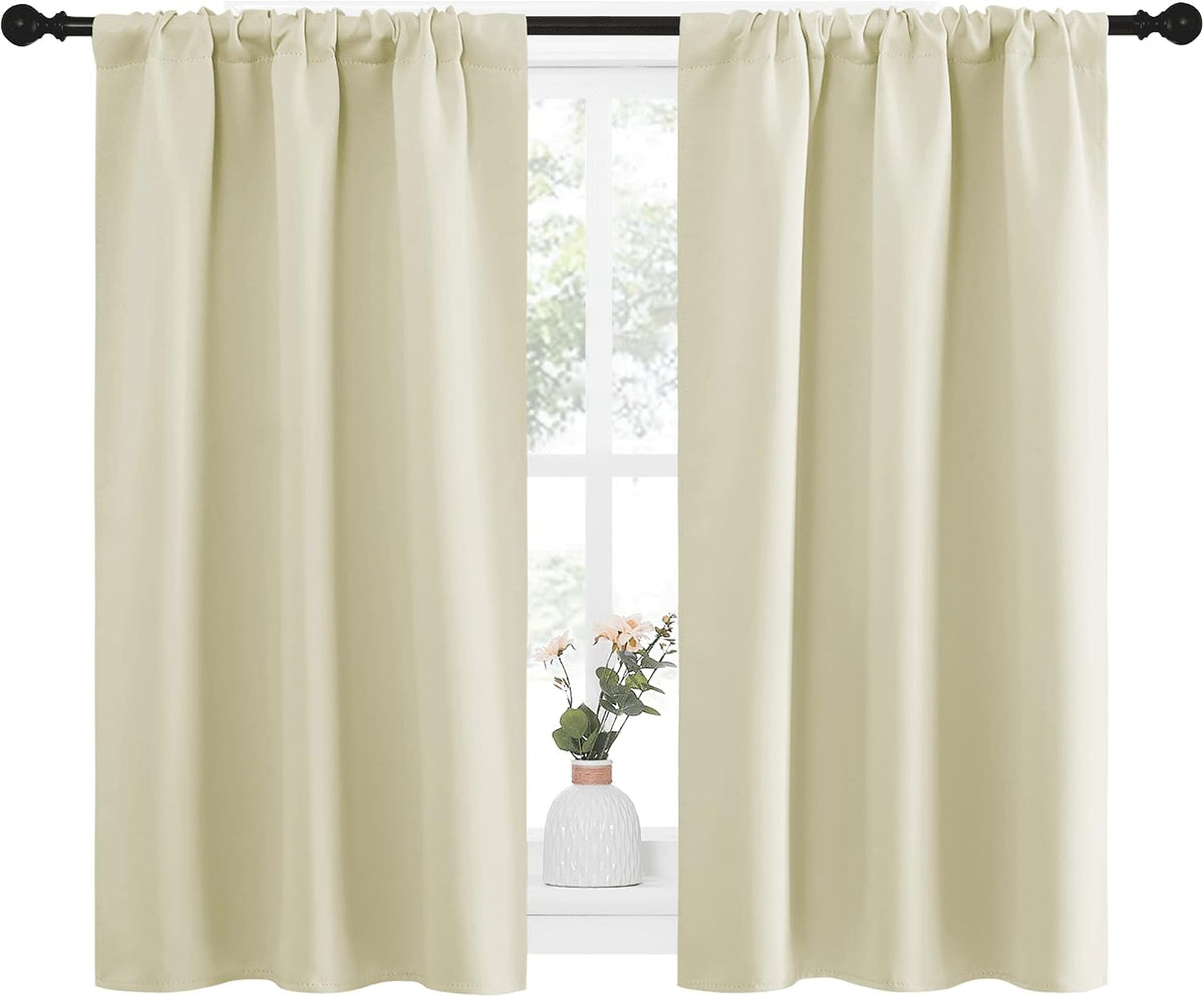 45"L x 34"W polyester curtains in Beige, alternate view 2