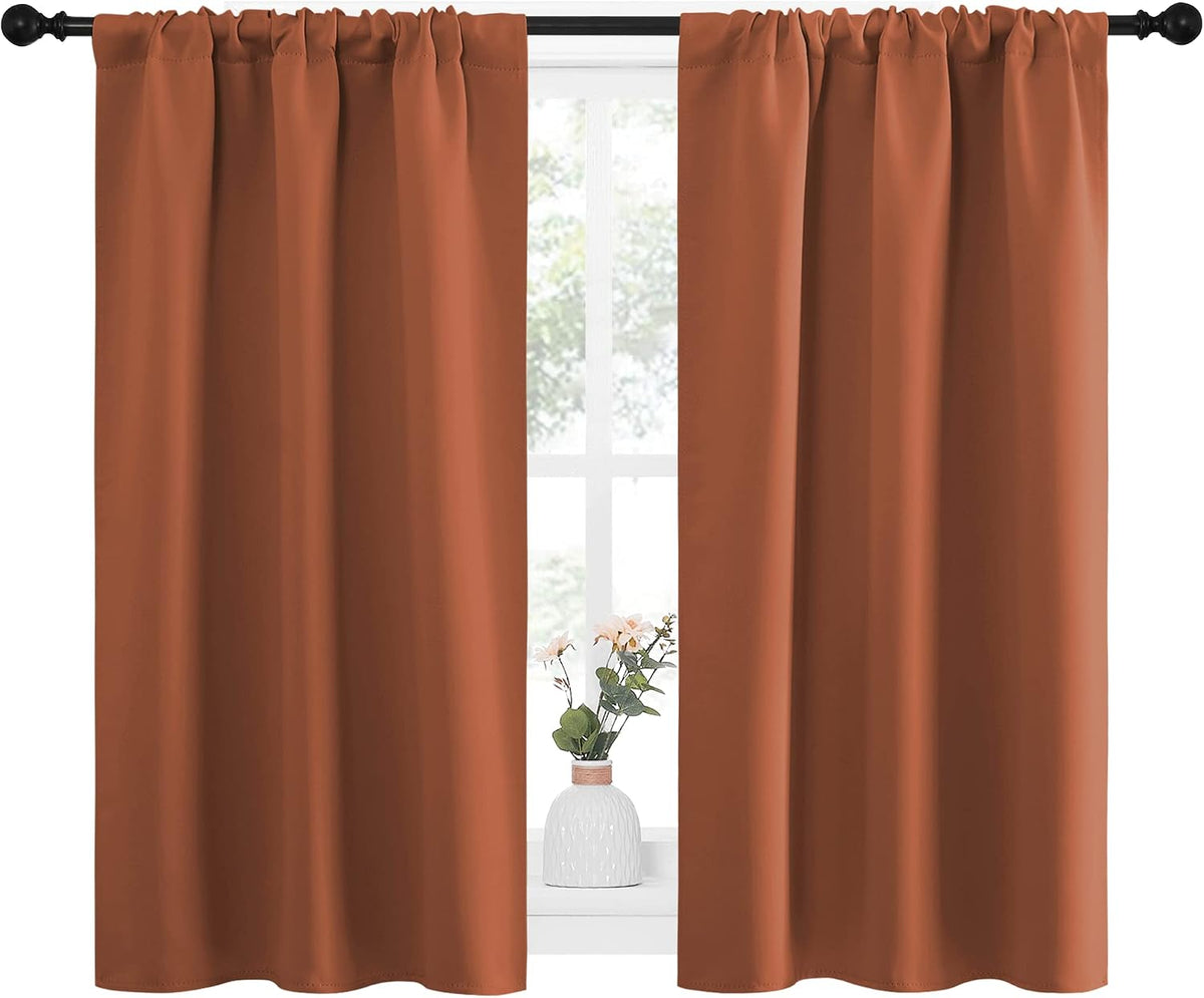 45"L x 34"W polyester curtains in Burnt Orange, alternate view 2