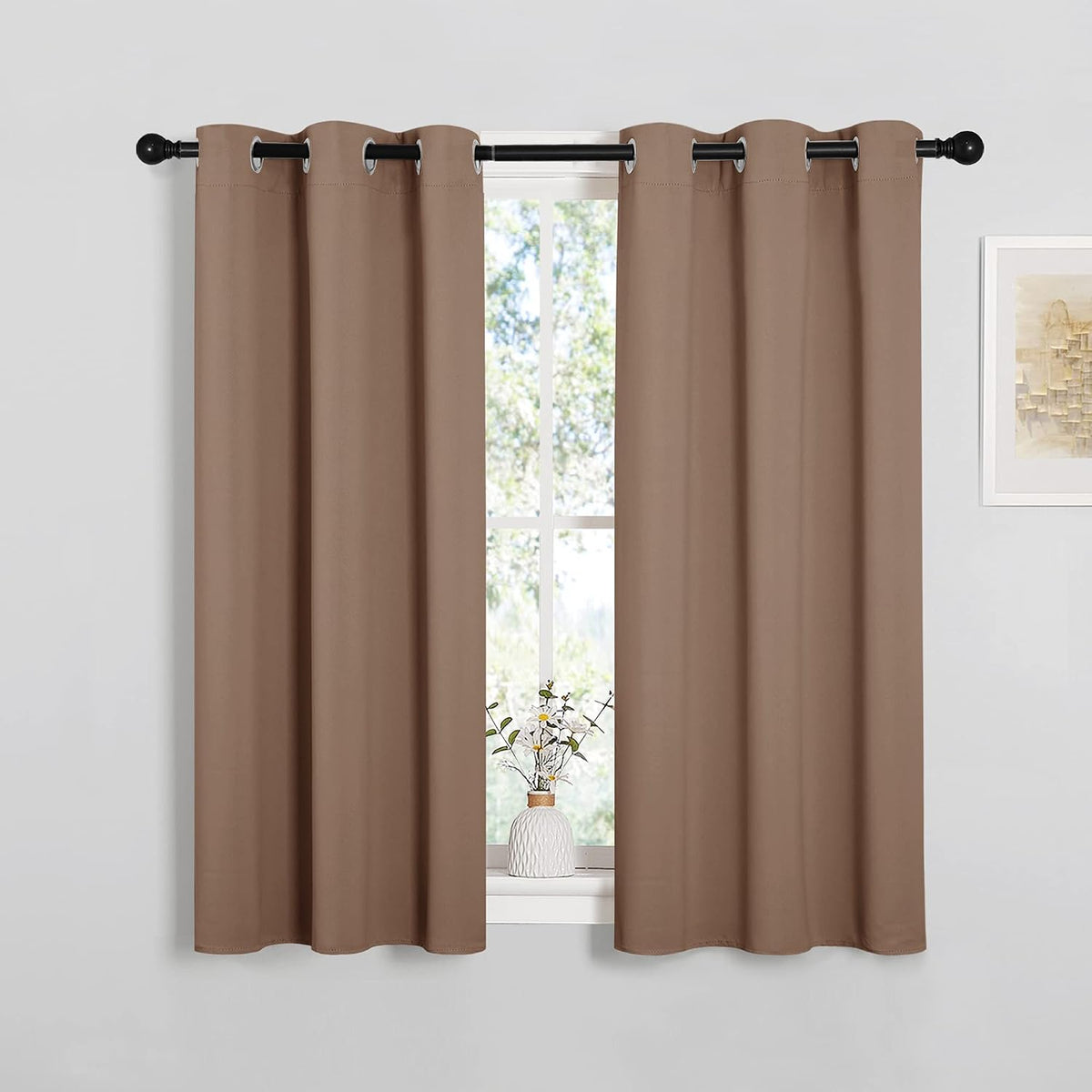 45"L x 34"W polyester curtains in Cappuccino, alternate view 2