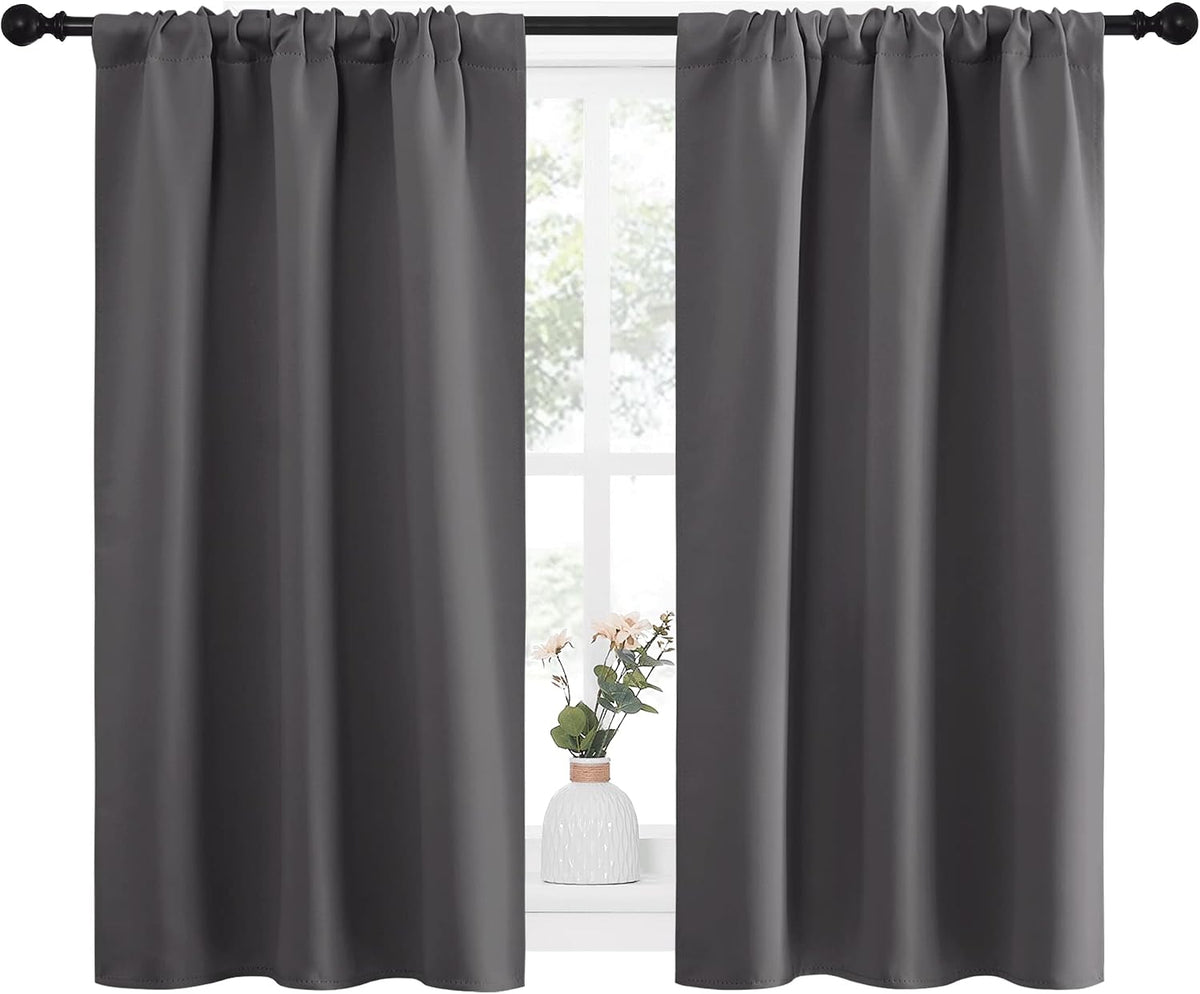 45"L x 34"W polyester curtains in Grey, alternate view 2