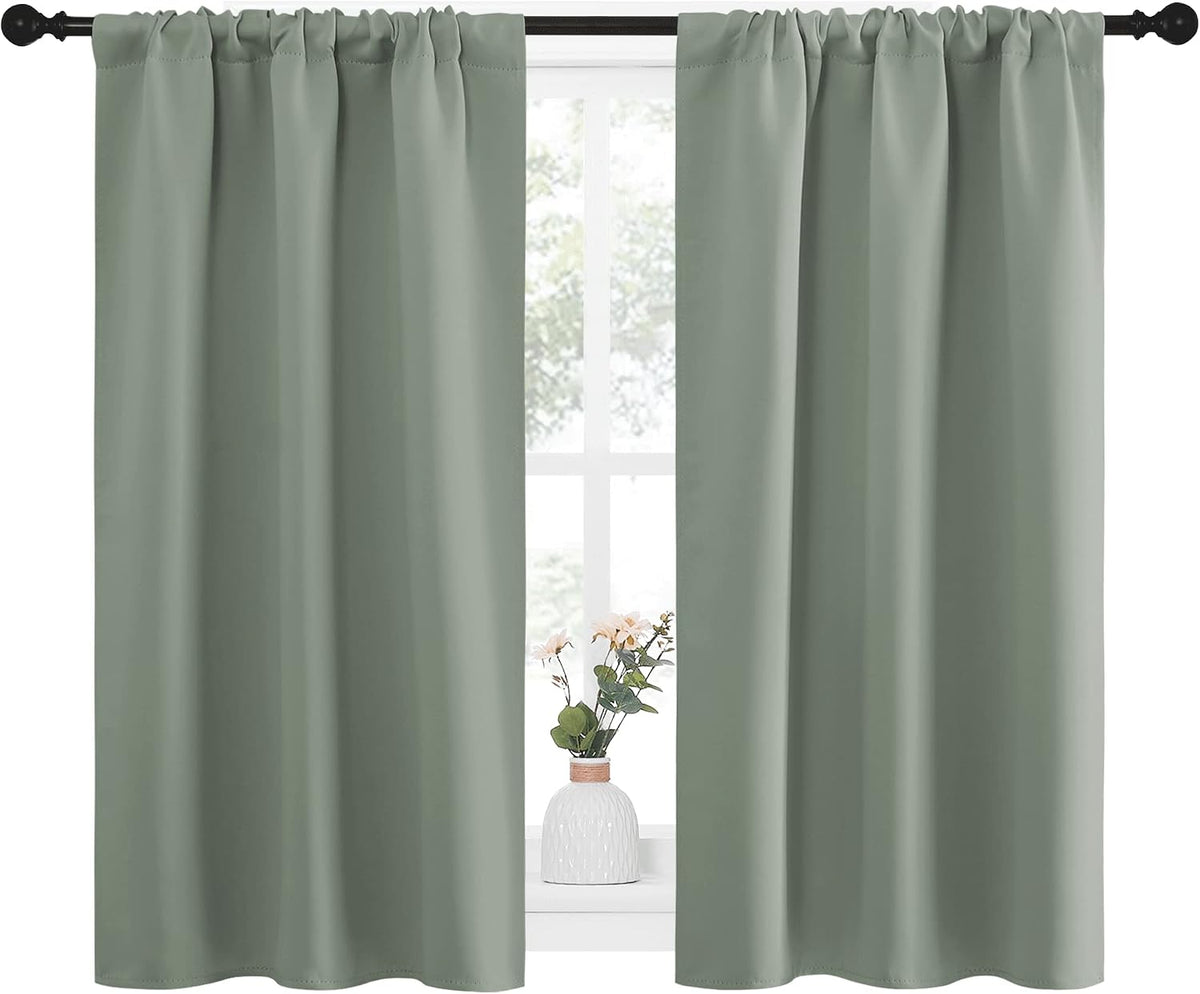 45"L x 34"W polyester curtains in Greyish Green, alternate view 2