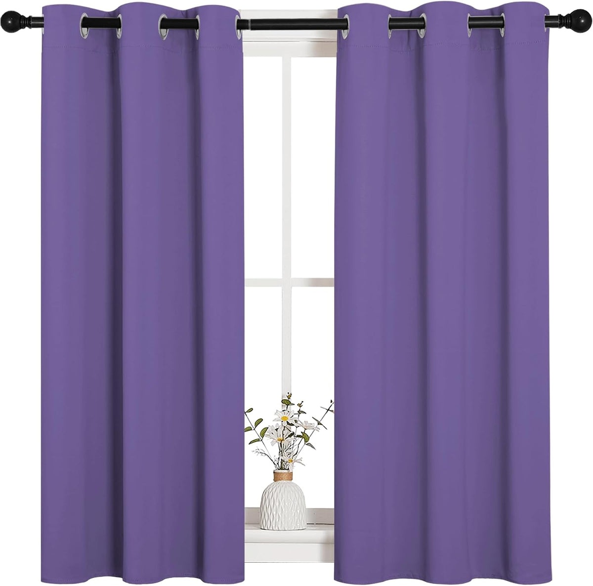 45"L x 34"W polyester curtains in Lilac Purple, alternate view 2
