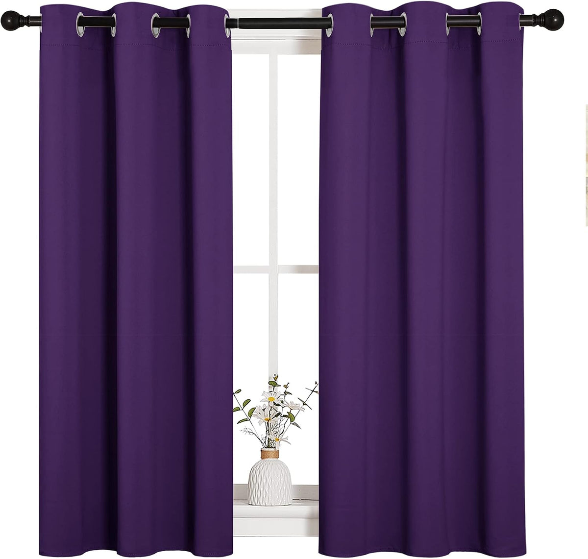 45"L x 34"W polyester curtains in Royal Purple