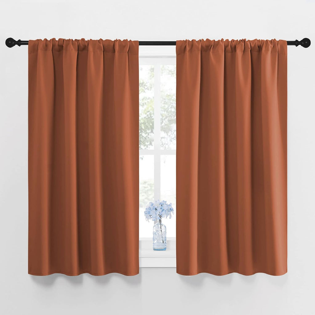 45"L x 42"W polyester curtains in Burnt Orange