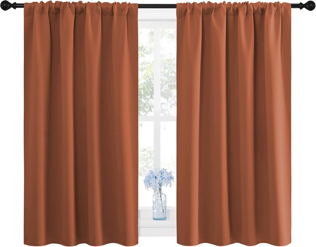 45"L x 42"W polyester curtains in Burnt Orange, alternate view 2