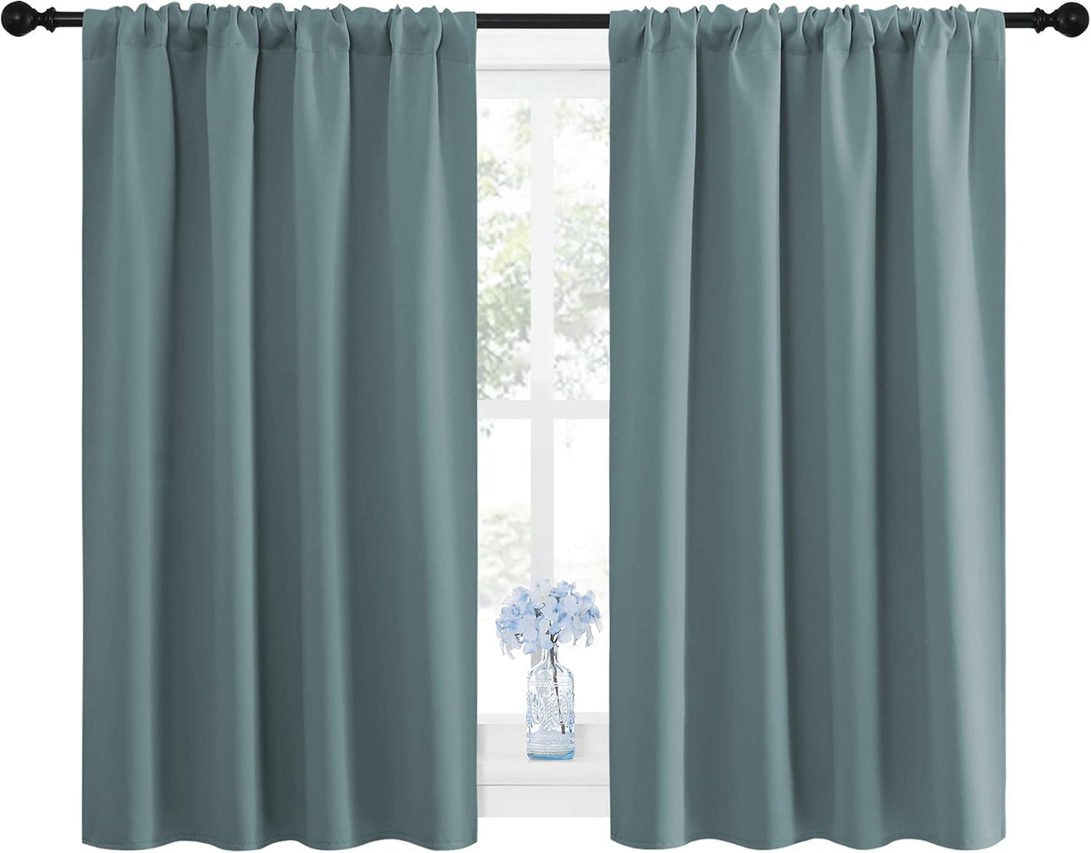 45"L x 42"W polyester curtains in Greyish Blue, alternate view 2