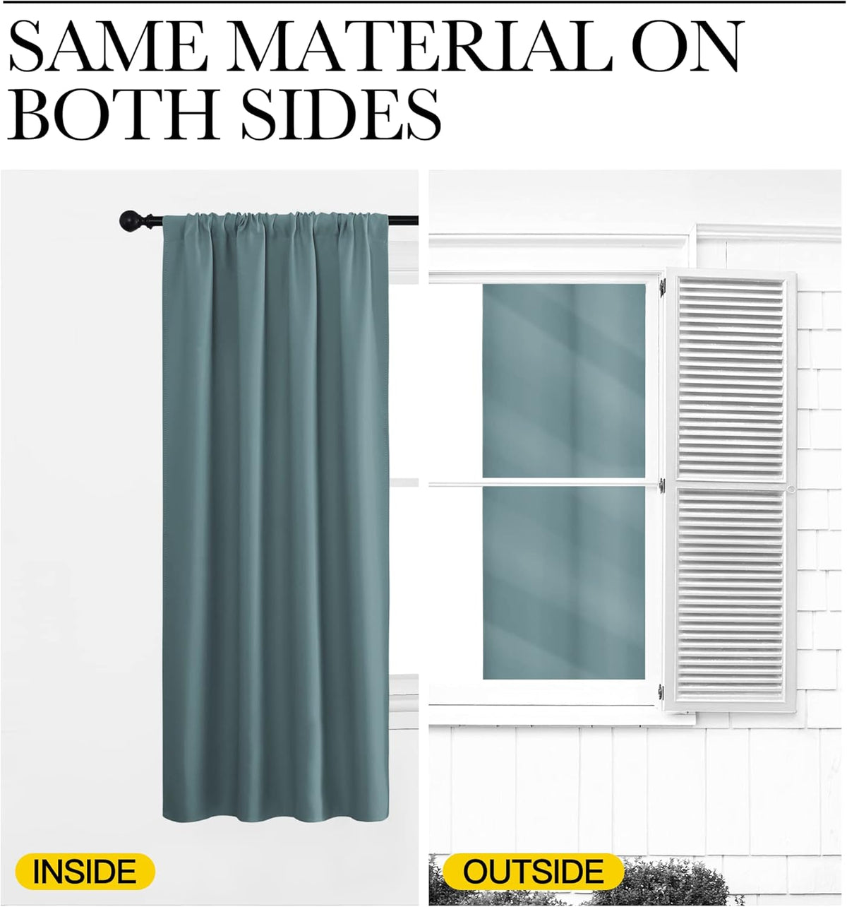 45"L x 42"W polyester curtains in Greyish Blue, alternate view 6