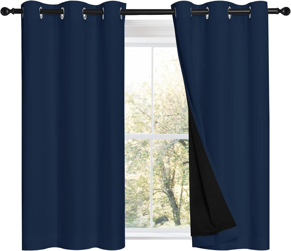 45"L x 42"W polyester curtains in Navy