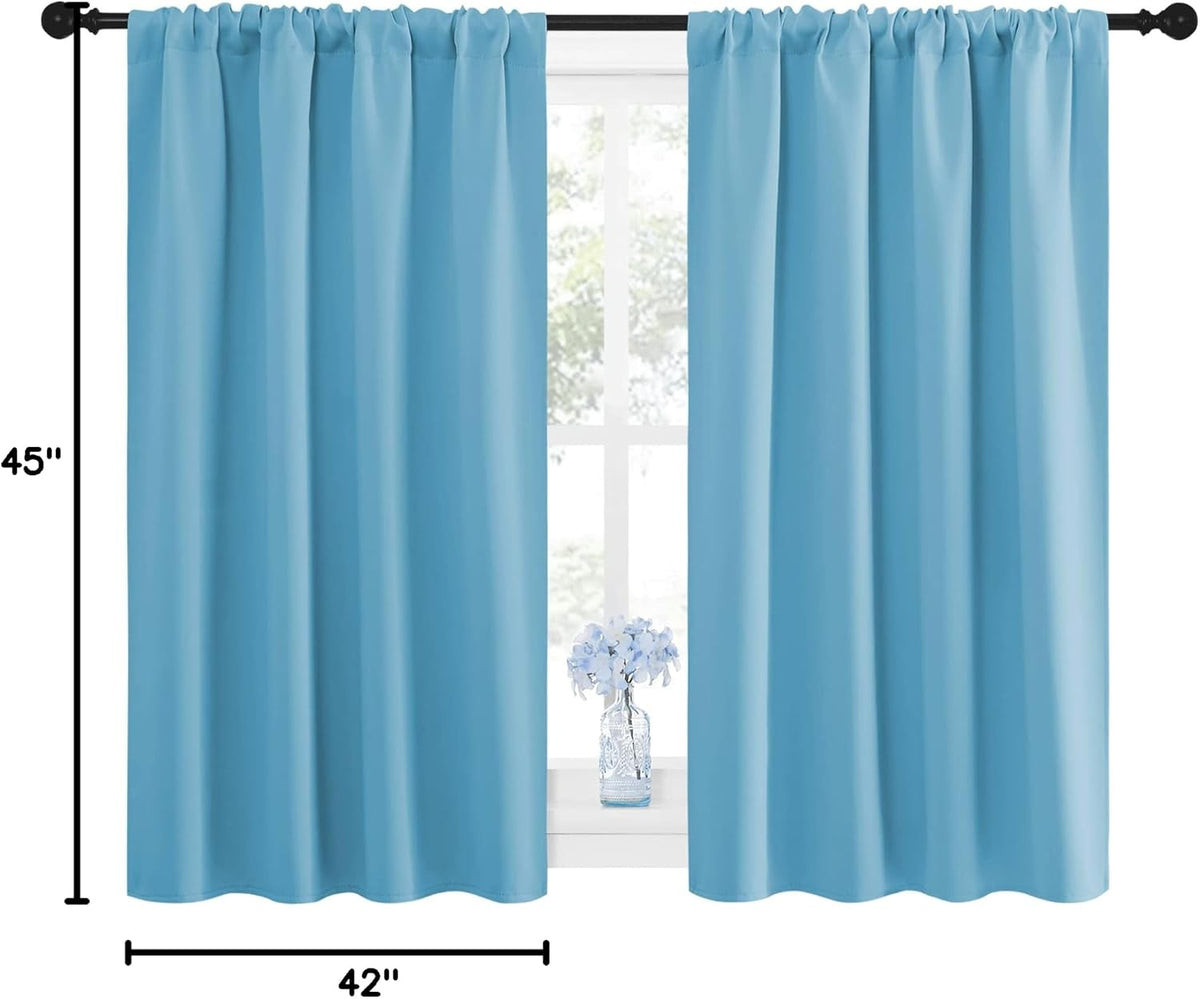 45"L x 42"W polyester curtains in Teal Blue, alternate view 10