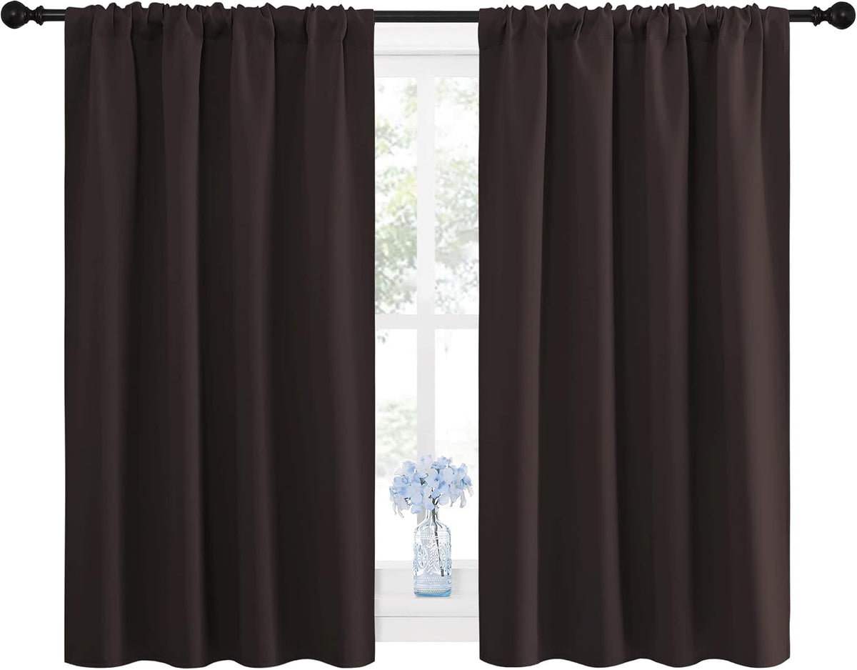 45"L x 42"W polyester curtains in Toffee Brown, alternate view 2