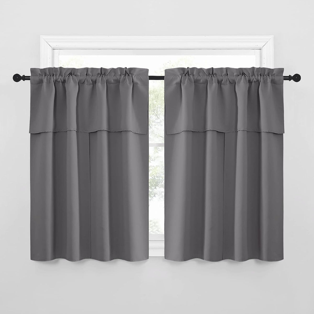 45"L x 52"W polyester curtains in Dark Grey, alternate view 6