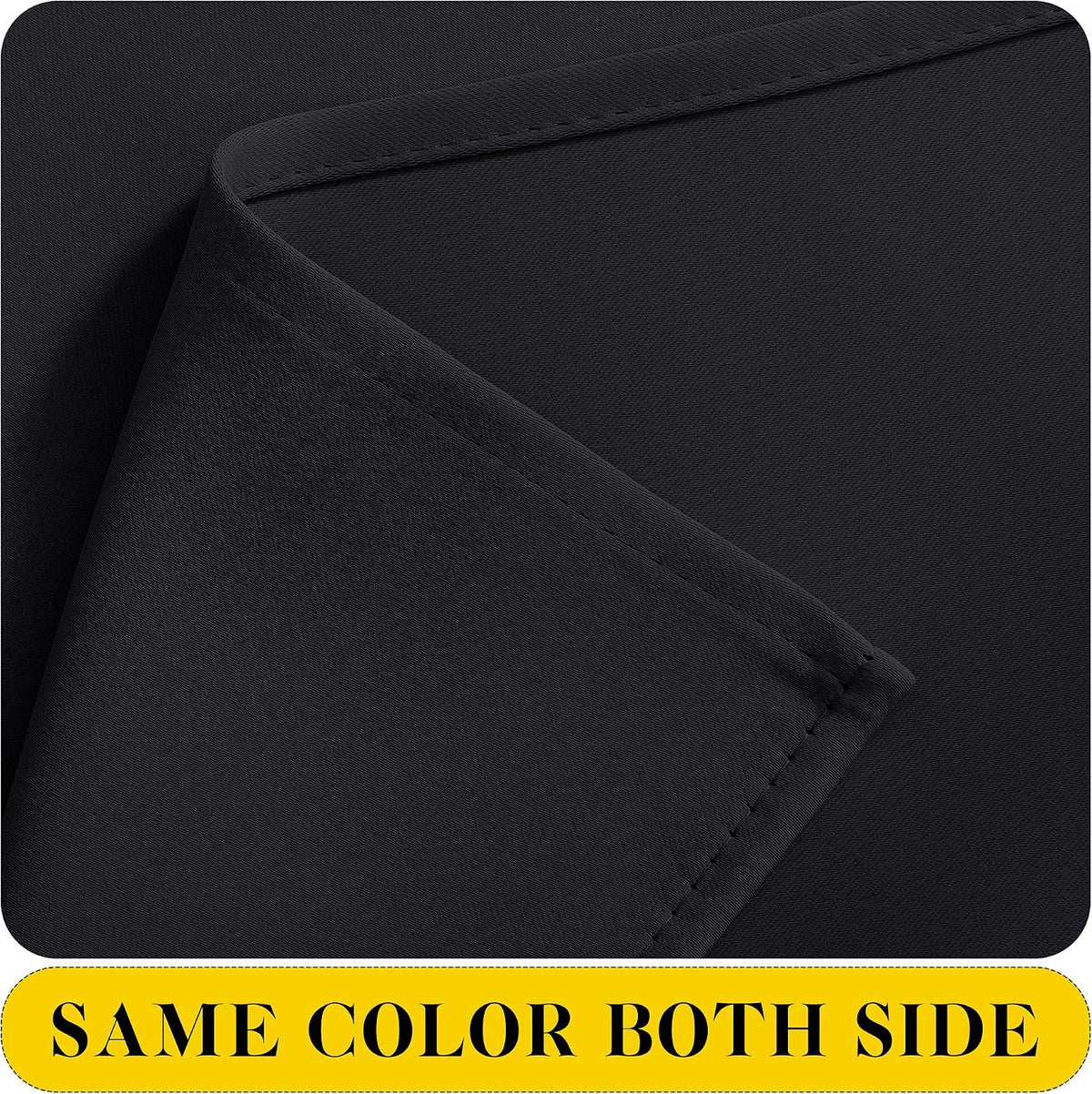 45"L x 52"W polyester curtains in Jet Black, alternate view 5